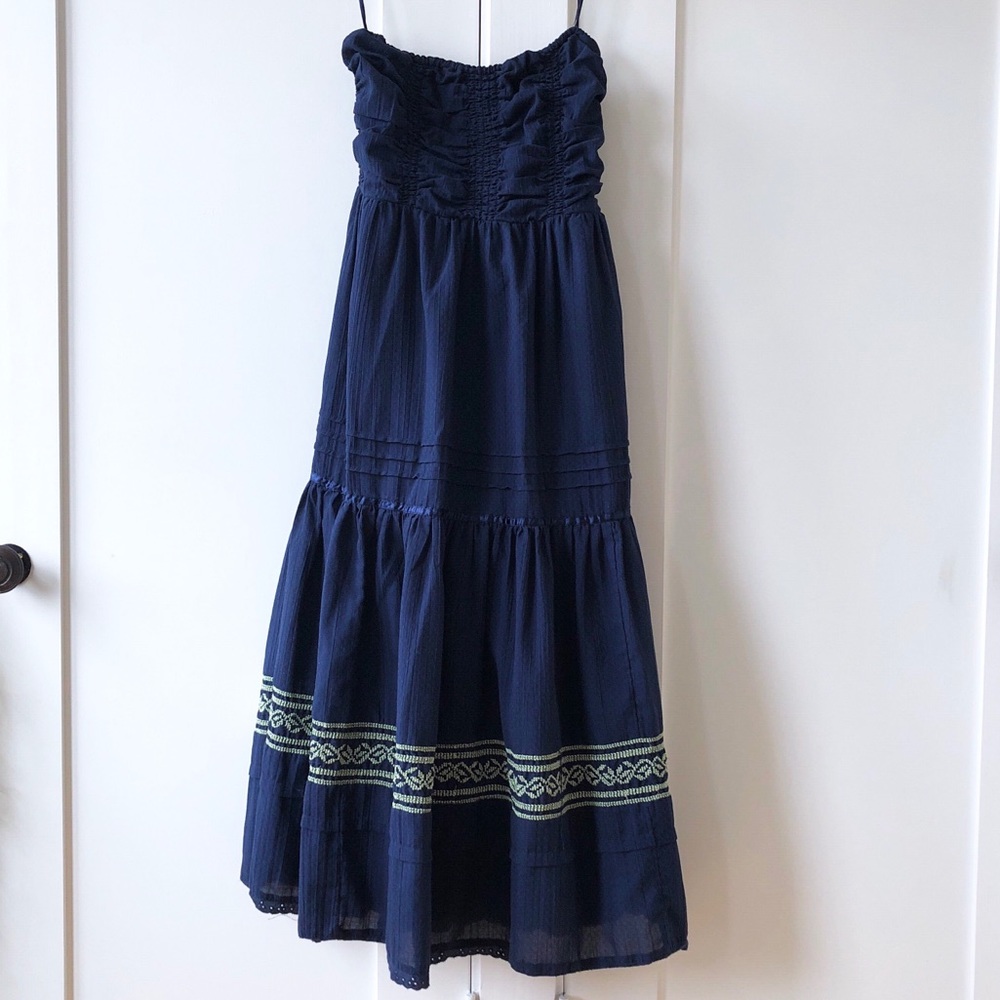 Free People Strapless embroidered dress